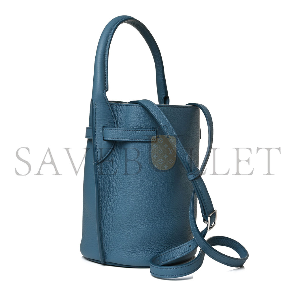 Ce**e calfskin nano big bag bucket slate blue (21*15*15cm)